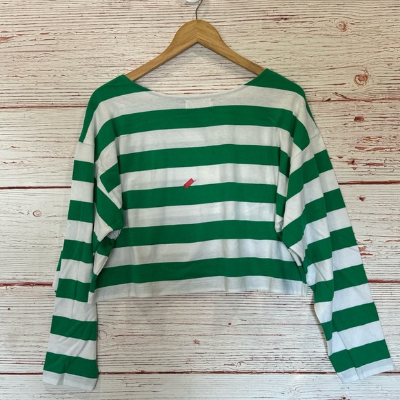 NWT Suzie Kondi Psaras Striped Tee in Green and White Stripe Sz XL - Picture 9 of 12